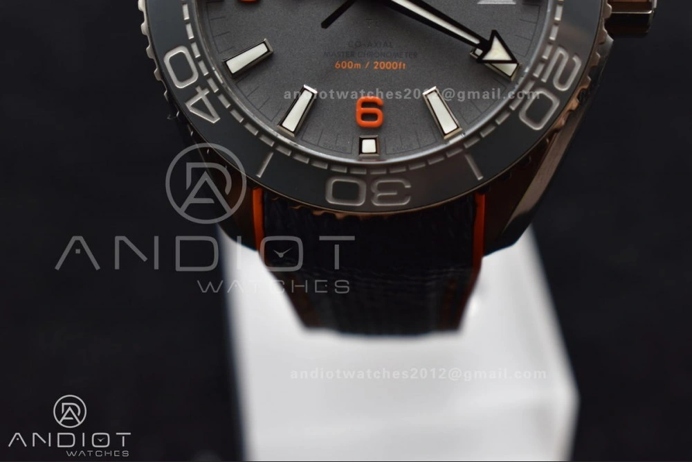Planet Ocean 43.5mm SS VSF 1:1 Best Edition Black Orange Bezel Gray Dial on Nylon Strap A8900 Super Clone V Trendsetting 1010