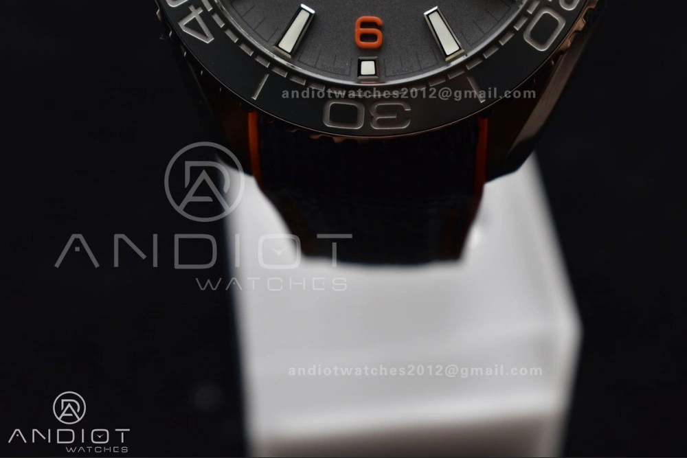 Planet Ocean 43.5mm SS VSF 1:1 Best Edition Black Orange Bezel Gray Dial on Nylon Strap A8900 Super Clone V Trendsetting 1010