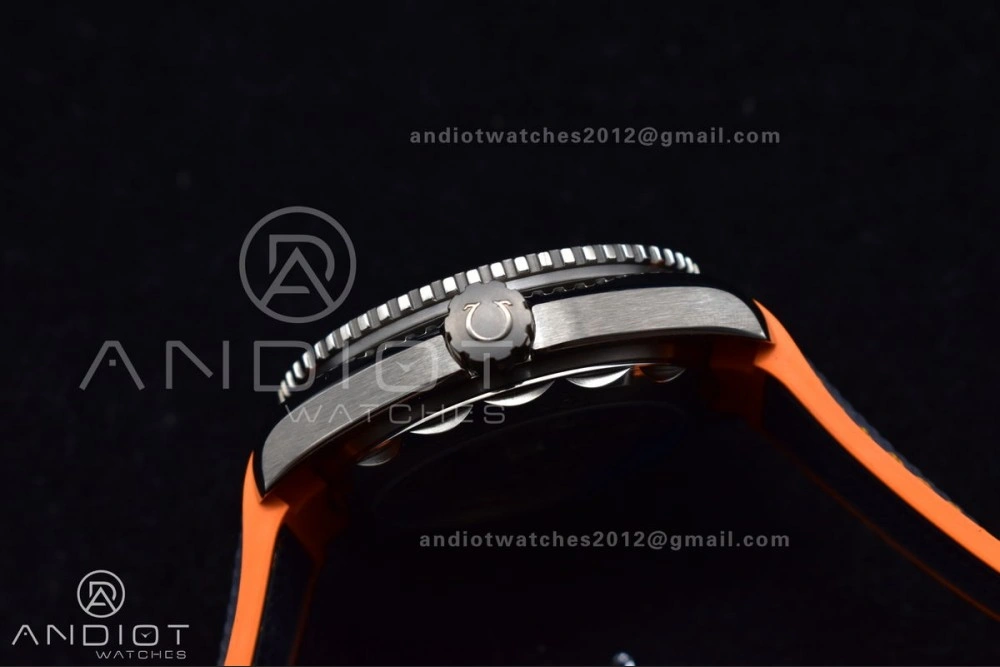 Planet Ocean 43.5mm SS VSF 1:1 Best Edition Black Orange Bezel Gray Dial on Nylon Strap A8900 Super Clone V Trendsetting 1010