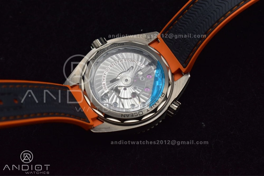 Planet Ocean 43.5mm SS VSF 1:1 Best Edition Black Orange Bezel Gray Dial on Nylon Strap A8900 Super Clone V Trendsetting 1010
