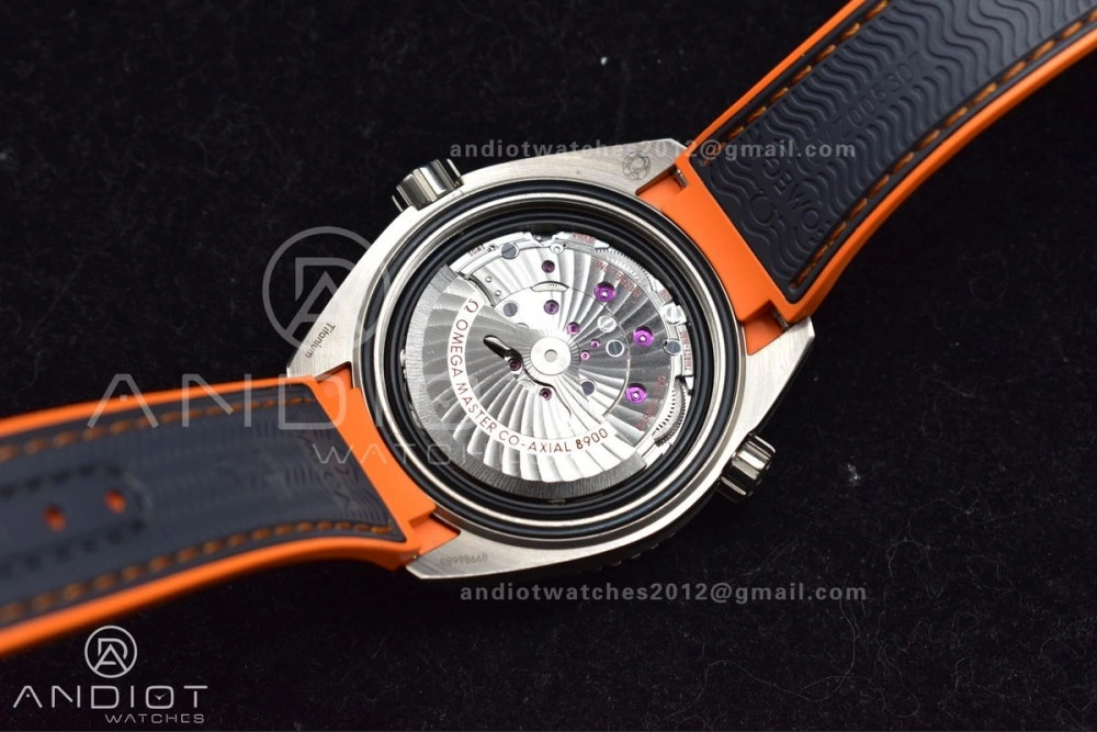 Planet Ocean 43.5mm SS VSF 1:1 Best Edition Black Orange Bezel Gray Dial on Nylon Strap A8900 Super Clone V Trendsetting 1010