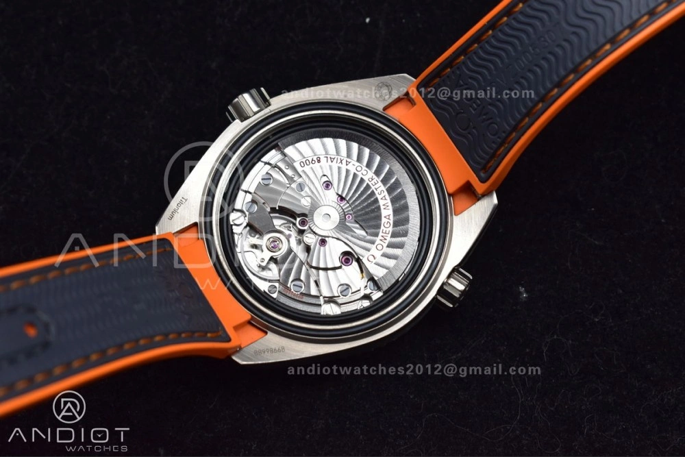 Planet Ocean 43.5mm SS VSF 1:1 Best Edition Black Orange Bezel Gray Dial on Nylon Strap A8900 Super Clone V Trendsetting 1010
