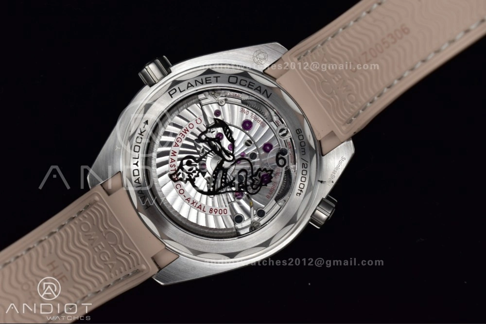 Planet Ocean 43.5mm SS VSF 1:1 Best Edition Brown Bezel Sand Dial on Sand Rubber Strap A8900 Super Clone Unisex 40