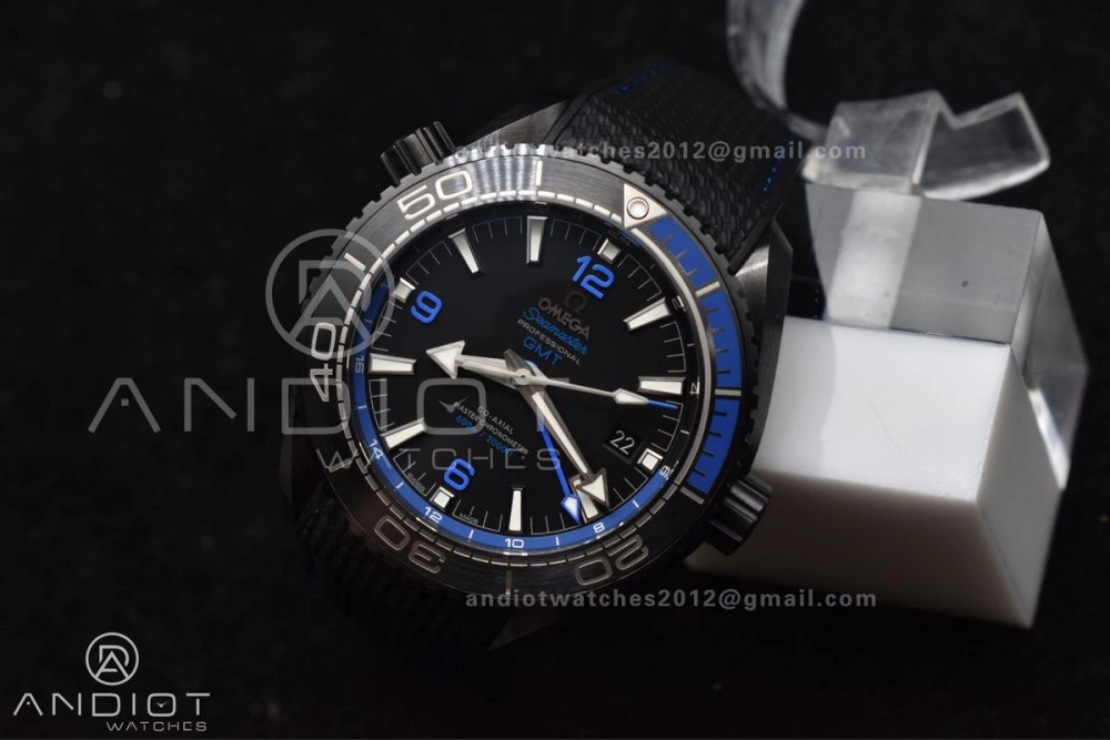 HighQuality Planet Ocean 45.5mm Deep Black Blue Real Ceramic VSF 1:1 Best Edition on Black Nylon Strap A8906 Super Clone 1023