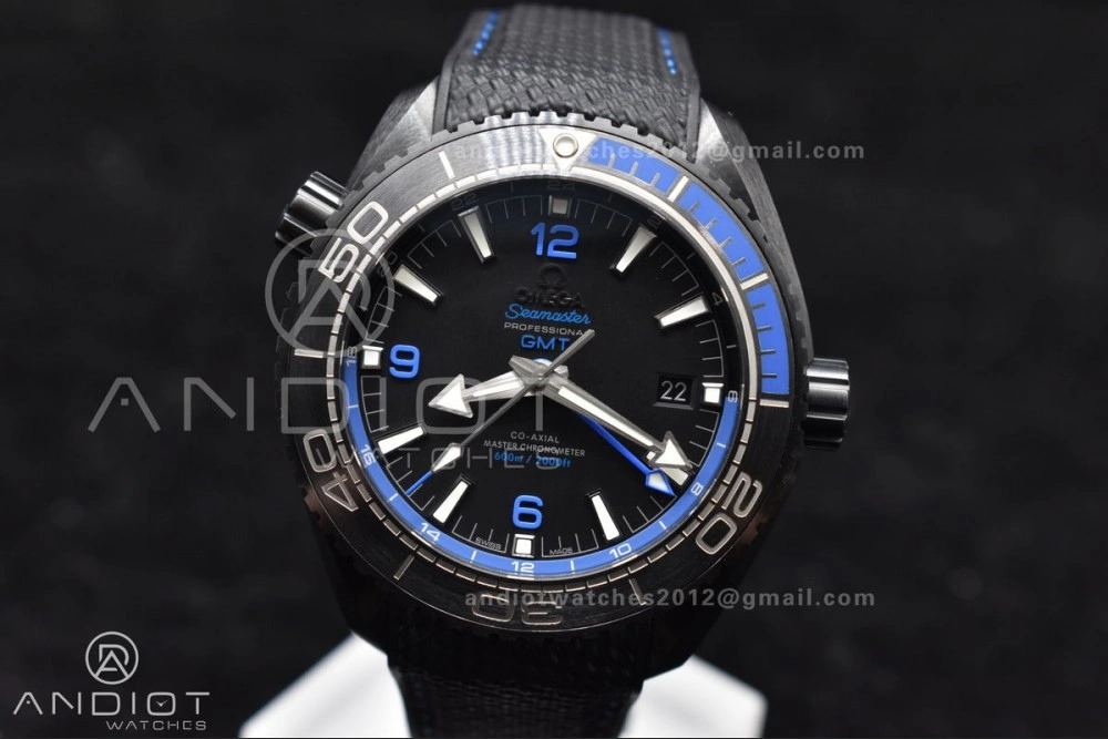 HighQuality Planet Ocean 45.5mm Deep Black Blue Real Ceramic VSF 1:1 Best Edition on Black Nylon Strap A8906 Super Clone 1023