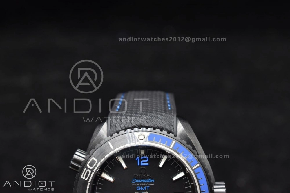 HighQuality Planet Ocean 45.5mm Deep Black Blue Real Ceramic VSF 1:1 Best Edition on Black Nylon Strap A8906 Super Clone 1023