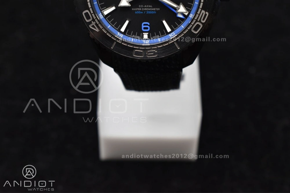 HighQuality Planet Ocean 45.5mm Deep Black Blue Real Ceramic VSF 1:1 Best Edition on Black Nylon Strap A8906 Super Clone 1023