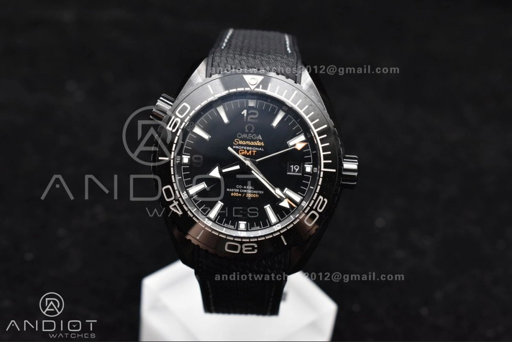 Planet Ocean 45.5mm Deep Black Real Ceramic VSF 1:1 Best Edition on Black Nylon Strap A8906 Super Clone Comfortable 48