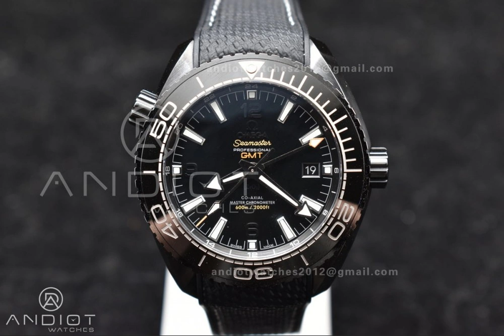 Planet Ocean 45.5mm Deep Black Real Ceramic VSF 1:1 Best Edition on Black Nylon Strap A8906 Super Clone Comfortable 48