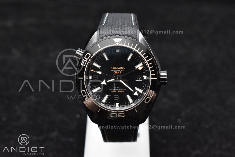 Planet Ocean 45.5mm Deep Black Real Ceramic VSF 1:1 Best Edition on Black Nylon Strap A8906 Super Clone Comfortable 48