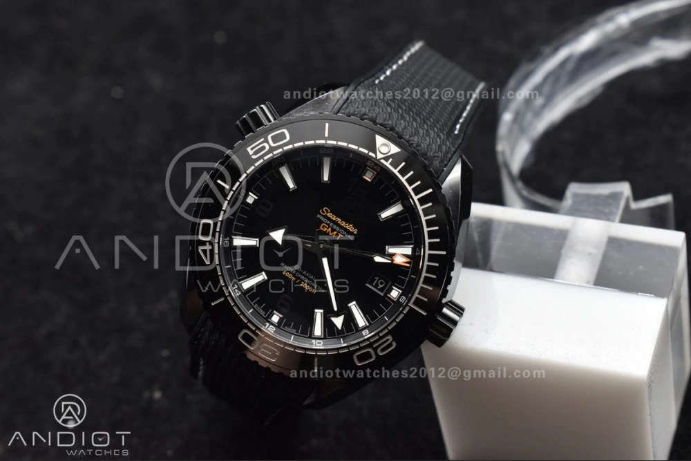 Planet Ocean 45.5mm Deep Black Real Ceramic VSF 1:1 Best Edition on Black Nylon Strap A8906 Super Clone Comfortable 48