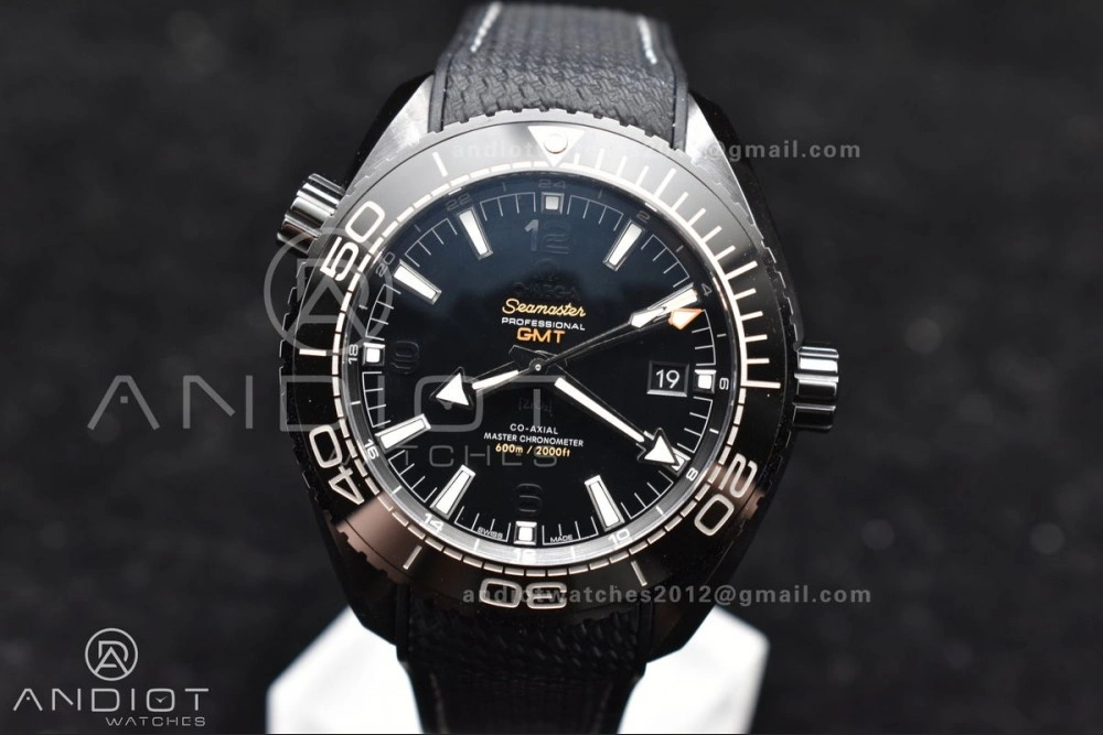 Planet Ocean 45.5mm Deep Black Real Ceramic VSF 1:1 Best Edition on Black Nylon Strap A8906 Super Clone Comfortable 48