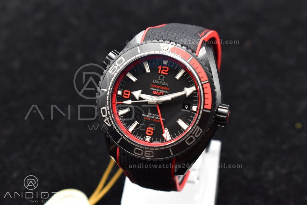 Planet Ocean 45.5mm Deep Black red Real Ceramic VSF 1:1 Best Edition on Black Nylon Strap A8906 Super Clone UrbanStyle 1016