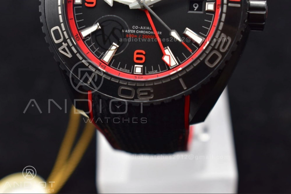 Planet Ocean 45.5mm Deep Black red Real Ceramic VSF 1:1 Best Edition on Black Nylon Strap A8906 Super Clone UrbanStyle 1016