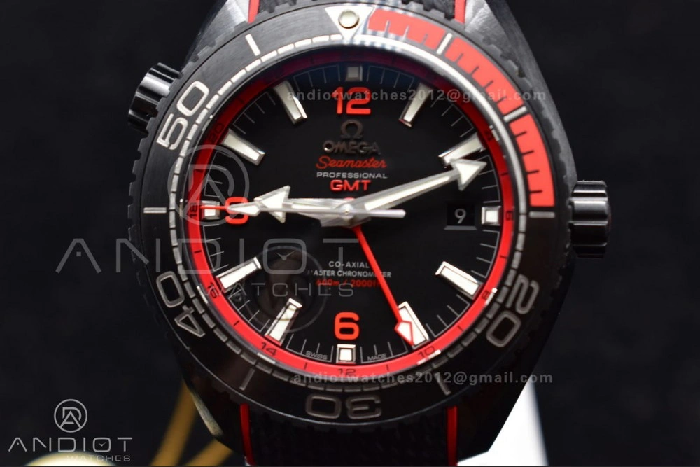 Planet Ocean 45.5mm Deep Black red Real Ceramic VSF 1:1 Best Edition on Black Nylon Strap A8906 Super Clone UrbanStyle 1016