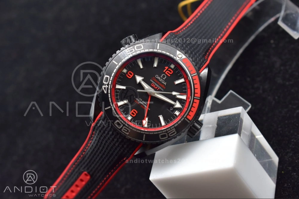 Planet Ocean 45.5mm Deep Black red Real Ceramic VSF 1:1 Best Edition on Black Nylon Strap A8906 Super Clone UrbanStyle 1016