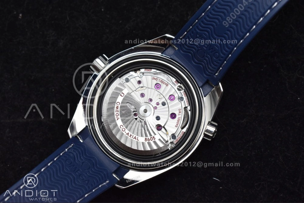 Planet Ocean 600M Co-Axial GMT 43.5mm VSF 1:1 Best Edition Blue Dial Blue Ceramic Bezel on Rubber Strap A8605 Super Clone Trendsetting 1009