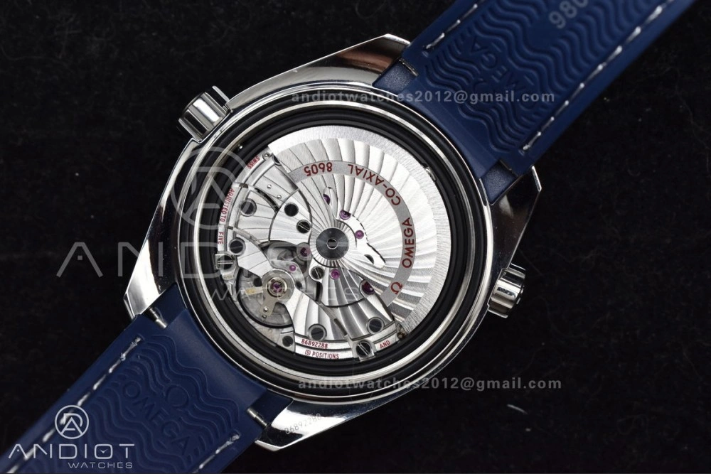 Planet Ocean 600M Co-Axial GMT 43.5mm VSF 1:1 Best Edition Blue Dial Blue Ceramic Bezel on Rubber Strap A8605 Super Clone Trendsetting 1009