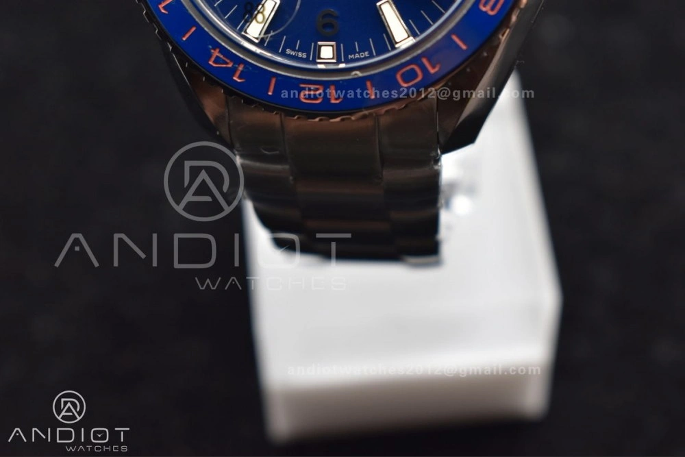 Stretchable Planet Ocean 600M Co-Axial GMT 43.5mm VSF 1:1 Best Edition Blue Dial Blue Ceramic Bezel on SS Bracelet A8605 Super Clone 1014