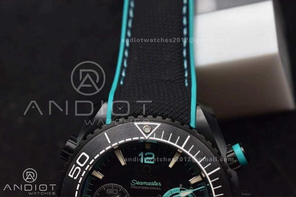Planet Ocean Master Chrono Deep Black Ceramic M+SF 1:1 Best Edition Black Dial on Black Rubber Strap A Stylish 52