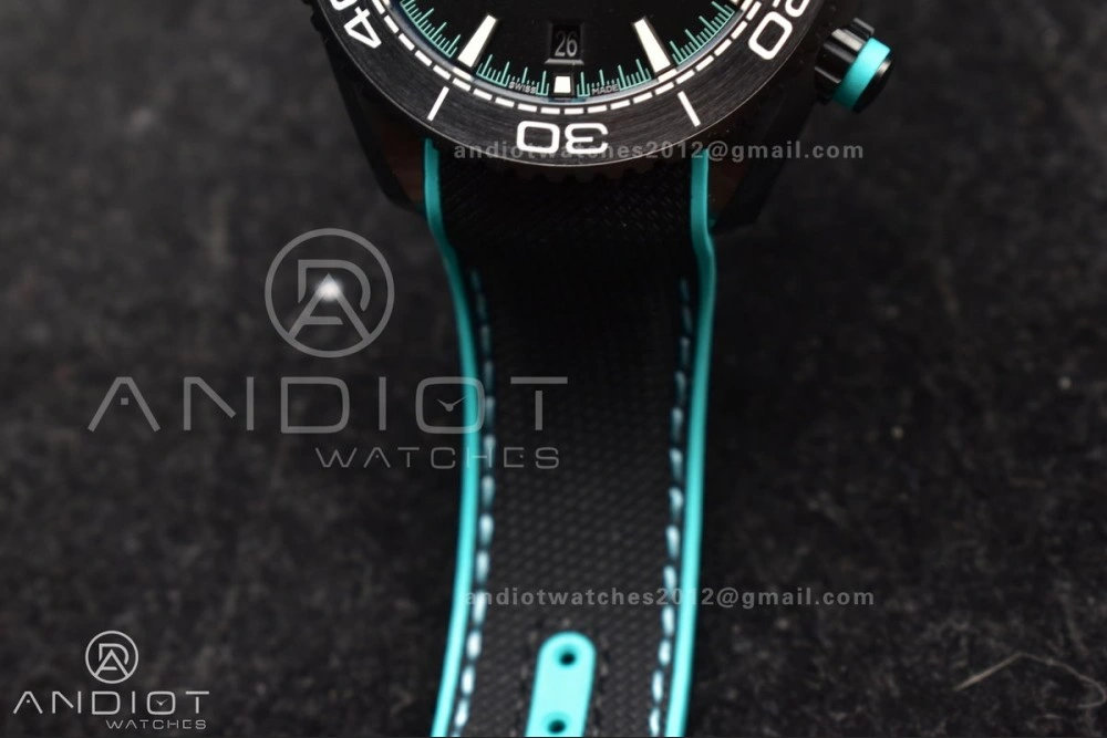 Planet Ocean Master Chrono Deep Black Ceramic M+SF 1:1 Best Edition Black Dial on Black Rubber Strap A Stylish 52