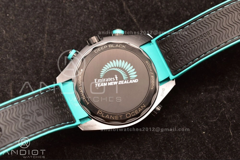 Planet Ocean Master Chrono Deep Black Ceramic M+SF 1:1 Best Edition Black Dial on Black Rubber Strap A Stylish 52