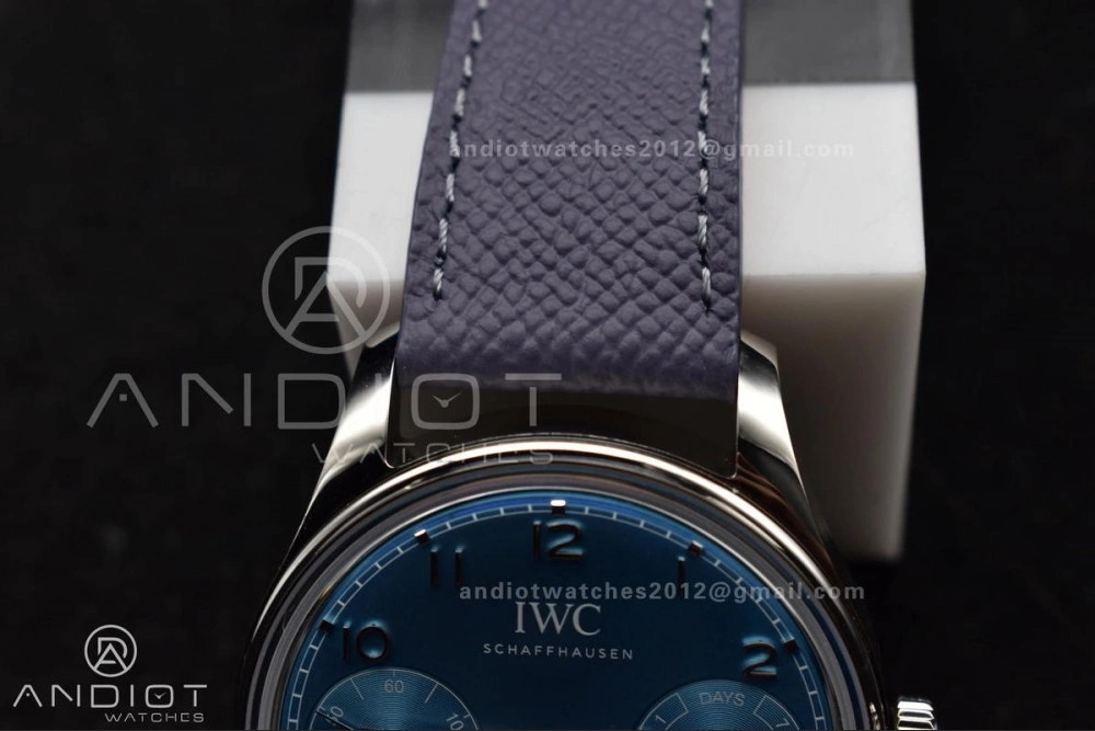 Stylish Portugieser Automatic 42mm SS APSF 1:1 Best Edition Ice Blue Dial on Purple Leather Strap A 284