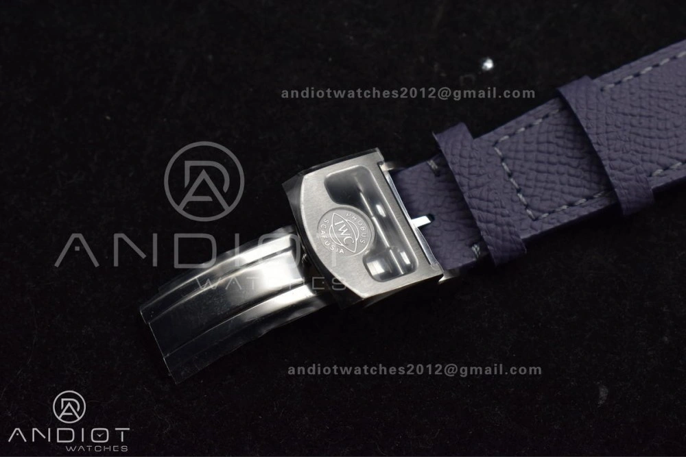 Stylish Portugieser Automatic 42mm SS APSF 1:1 Best Edition Ice Blue Dial on Purple Leather Strap A 284