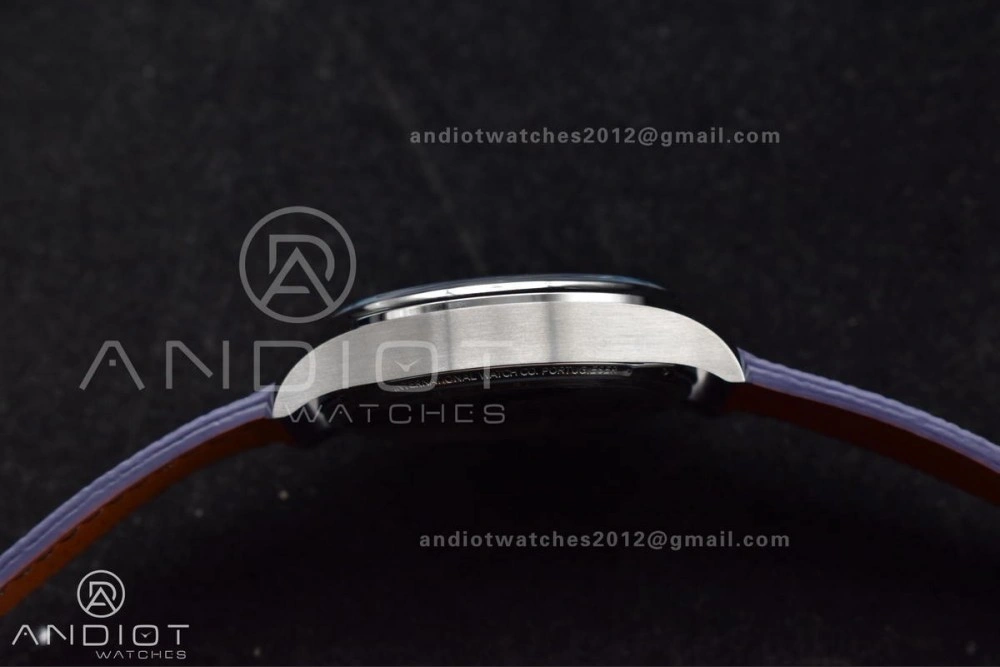 Stylish Portugieser Automatic 42mm SS APSF 1:1 Best Edition Ice Blue Dial on Purple Leather Strap A 284