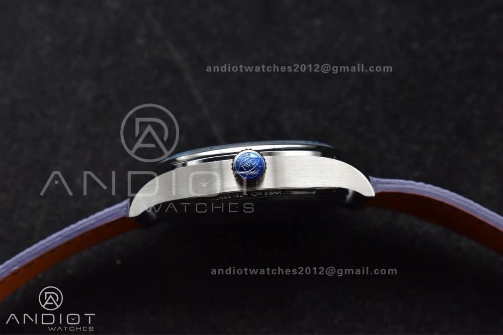 Stylish Portugieser Automatic 42mm SS APSF 1:1 Best Edition Ice Blue Dial on Purple Leather Strap A 284