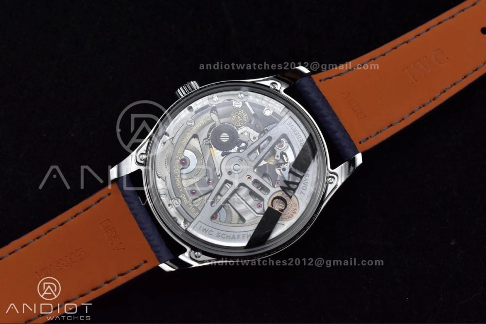Stylish Portugieser Automatic 42mm SS APSF 1:1 Best Edition Ice Blue Dial on Purple Leather Strap A 284