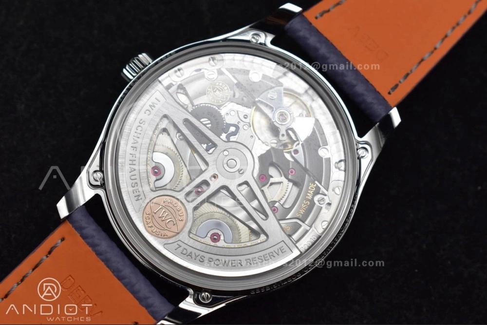 Stylish Portugieser Automatic 42mm SS APSF 1:1 Best Edition Ice Blue Dial on Purple Leather Strap A 284