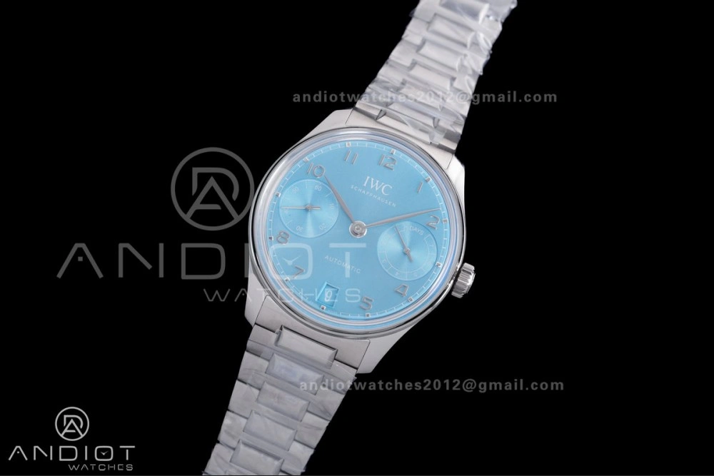 Modern Portugieser Automatic 42mm SS APSF 1:1 Best Edition Ice Blue Dial on SS Bracelet A 290
