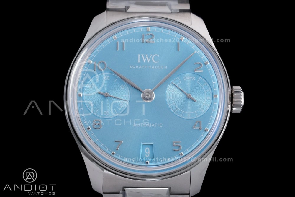 Modern Portugieser Automatic 42mm SS APSF 1:1 Best Edition Ice Blue Dial on SS Bracelet A 290