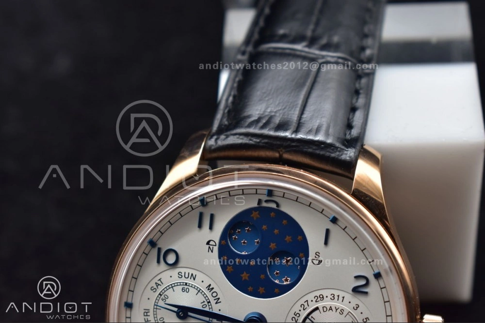 Portugieser Perpetual Calendar RG 5033 APSF 1:1 Best Edition White Dial on Black Leather Strap A52610 Clone HighPerformance 295