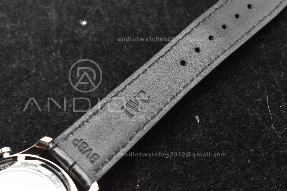 Soft Portuguese Chrono IW3716 ZF 1:1 Best Edition Red Dial on Black Leather Strap A 280