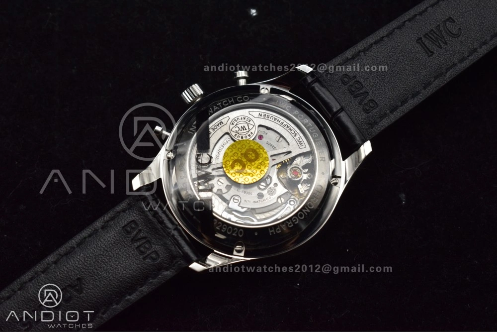Soft Portuguese Chrono IW3716 ZF 1:1 Best Edition Red Dial on Black Leather Strap A 280