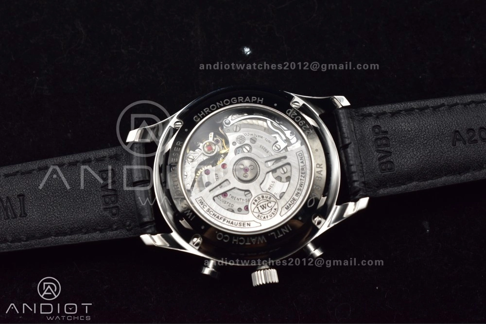 Soft Portuguese Chrono IW3716 ZF 1:1 Best Edition Red Dial on Black Leather Strap A 280