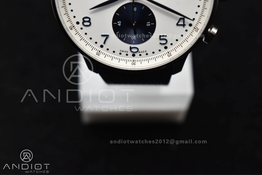 Portuguese Chrono IW3716 Z+F 1:1 Best Edition White Blue Dial on Blue Rubber Strap A WeatherProof 1011