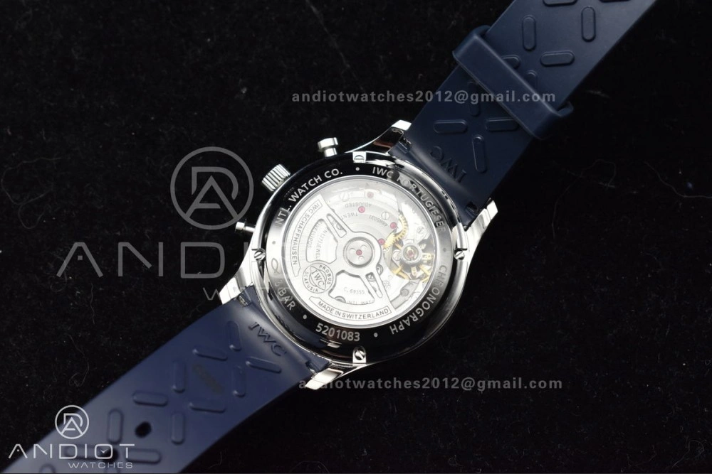 Portuguese Chrono IW3716 Z+F 1:1 Best Edition White Blue Dial on Blue Rubber Strap A WeatherProof 1011