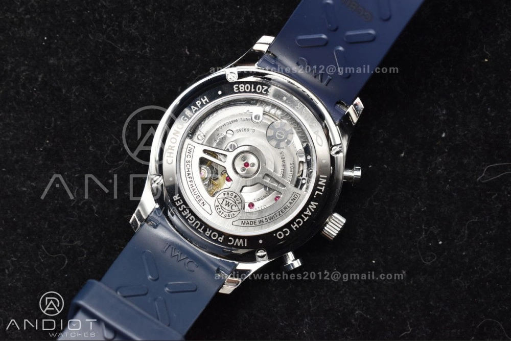 Portuguese Chrono IW3716 Z+F 1:1 Best Edition White Blue Dial on Blue Rubber Strap A WeatherProof 1011