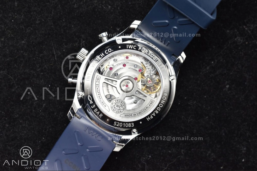 Portuguese Chrono IW3716 Z+F 1:1 Best Edition White Blue Dial on Blue Rubber Strap A WeatherProof 1011