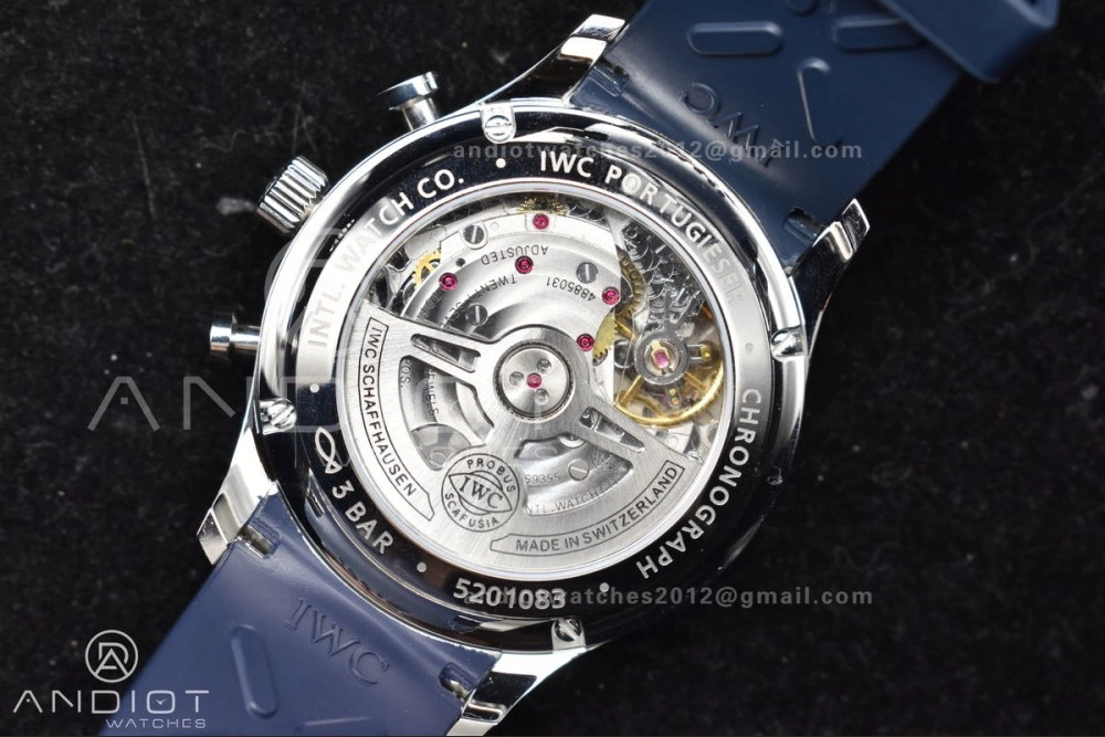 Portuguese Chrono IW3716 Z+F 1:1 Best Edition White Blue Dial on Blue Rubber Strap A WeatherProof 1011