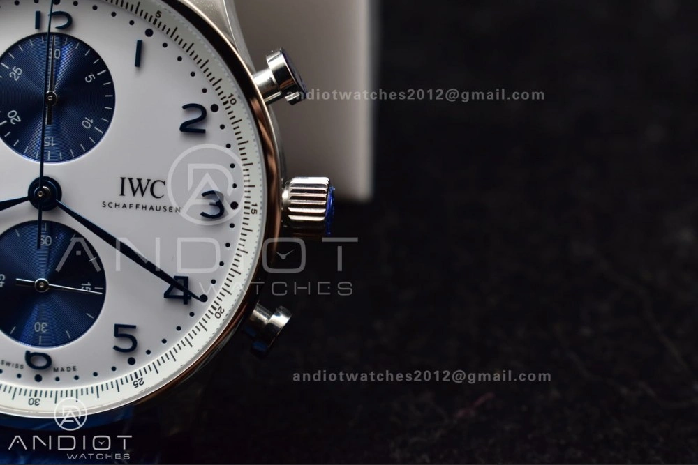 SmartChoice Portuguese Chrono IW371620 ZF 1:1 Best Edition White Blue Dial on Blue Leather Strap A 1019