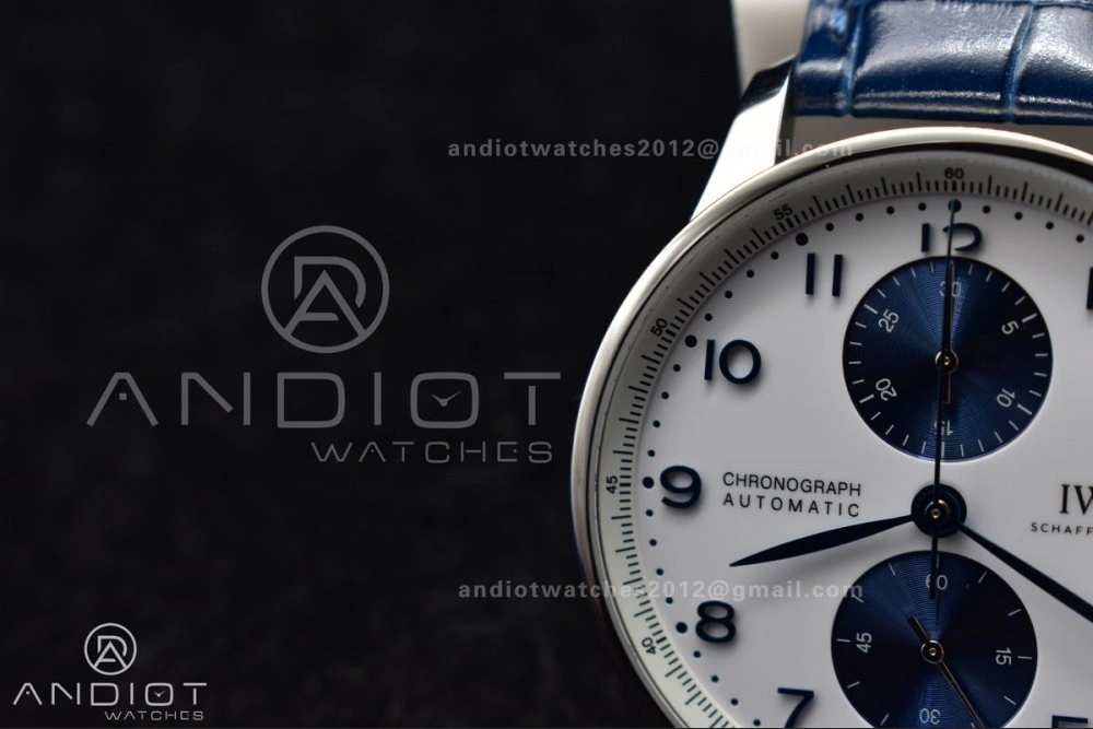 SmartChoice Portuguese Chrono IW371620 ZF 1:1 Best Edition White Blue Dial on Blue Leather Strap A 1019