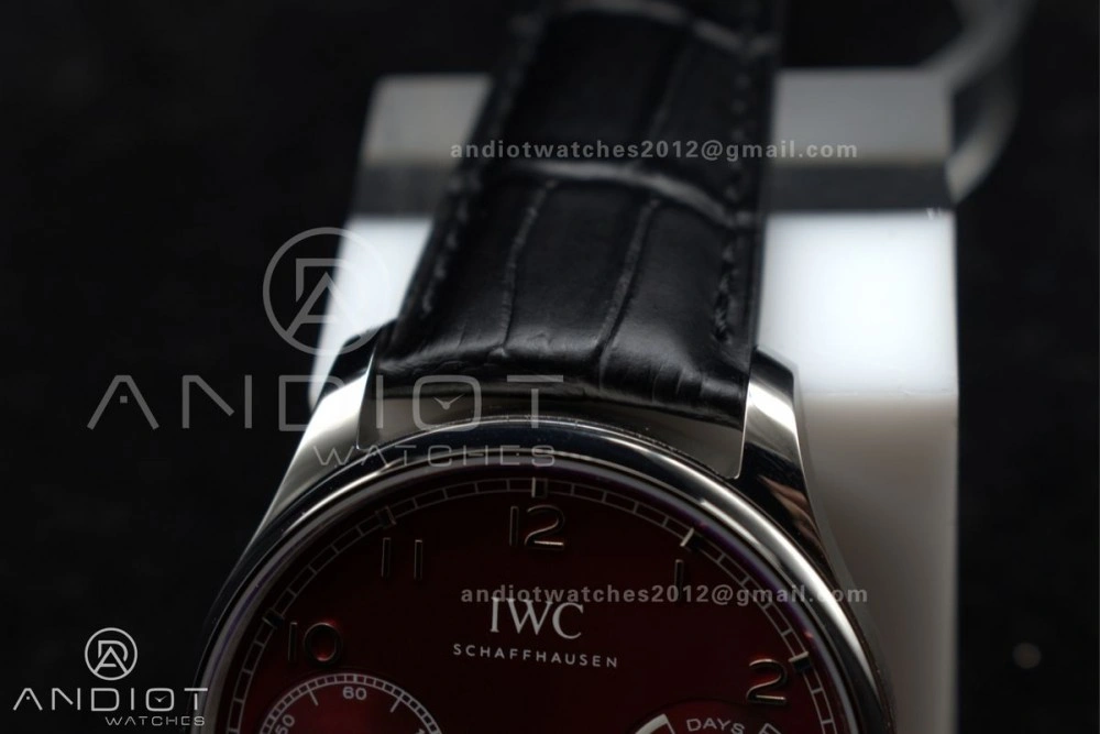 Durable Portuguese Real PR IW500714 ZF 1:1 Best Edition Red Dial on Black Leather Strap A52010 V 1022