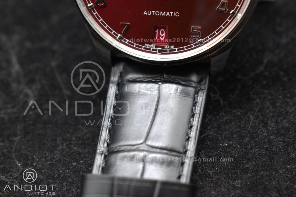 Durable Portuguese Real PR IW500714 ZF 1:1 Best Edition Red Dial on Black Leather Strap A52010 V 1022
