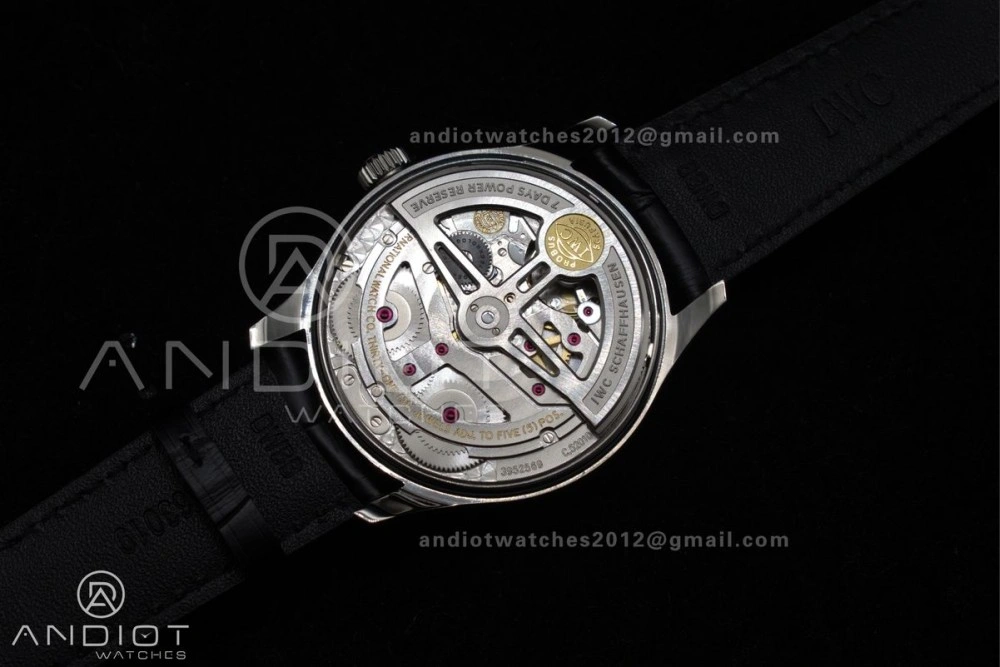 Durable Portuguese Real PR IW500714 ZF 1:1 Best Edition Red Dial on Black Leather Strap A52010 V 1022