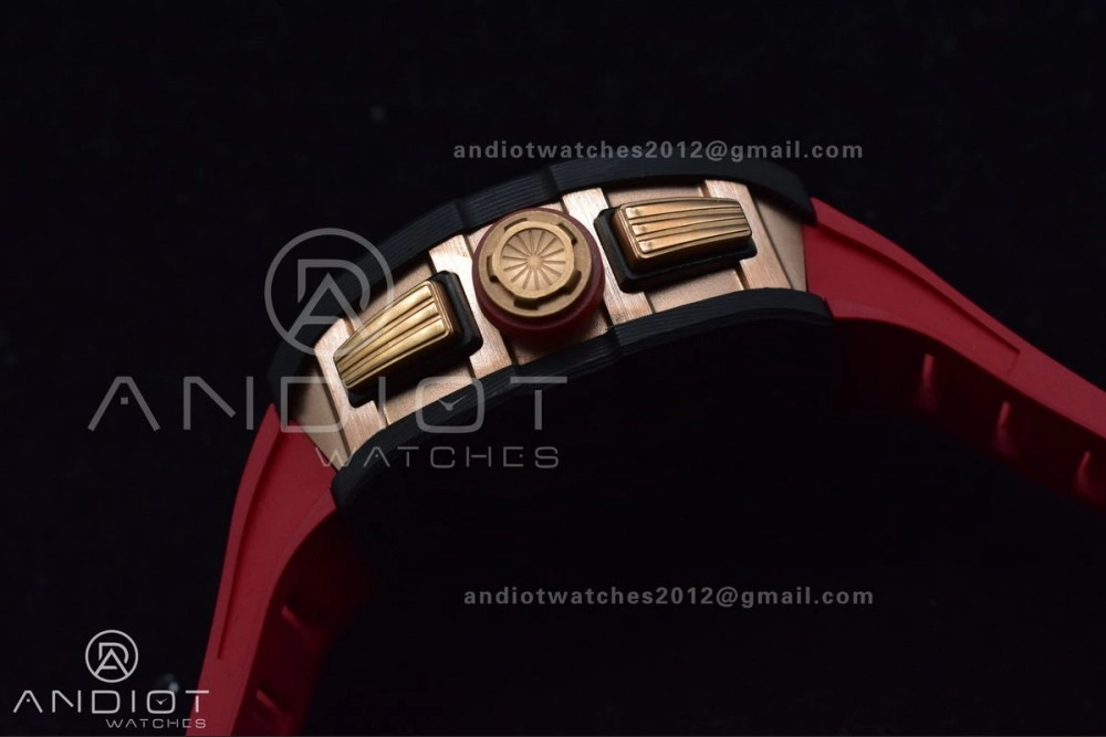 RM011 NTPT Chrono Lotus KVF 1:1 Best Edition Crystal Dial on Red Rubber Strap A7750 V ModernLook 1020