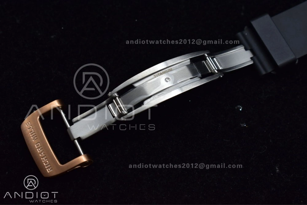 AllSeason RM011 RG Chrono KVF 1:1 Best Edition Crystal Dial Black on Black Rubber Strap A7750 V 1021